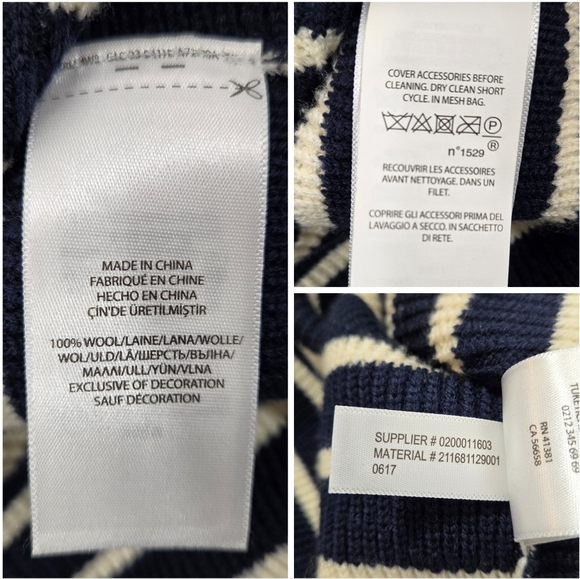 Polo Ralph Lauren Nautical Blue & White Stripe Merino Wool Sweater - Picture 13 of 14